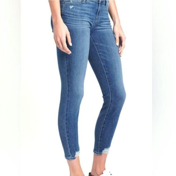 PAIGE Verdugo Ankle Distressed Raw Hem High Rise Crop Denim Skinny Jean Size 26 - Picture 14 of 15